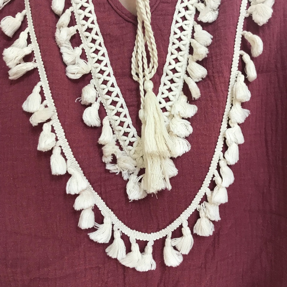 Umgee cotton tassel red dress - Picture 3 of 5